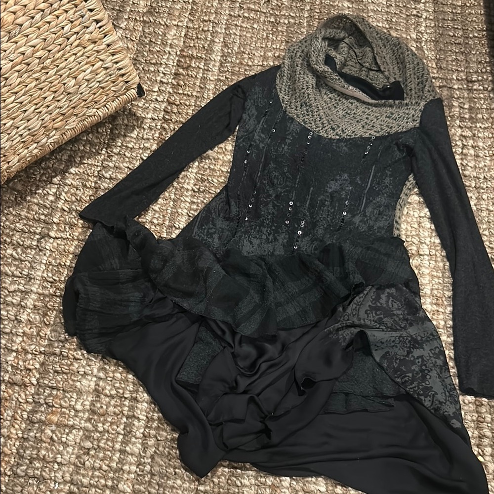 Angels Never Die Y2K Vintage Layered Midi Dress Size Medium